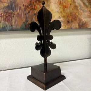 Vintage Bronze FLEUR DE LIS FINIAL Approx 14”x 5” Heavy